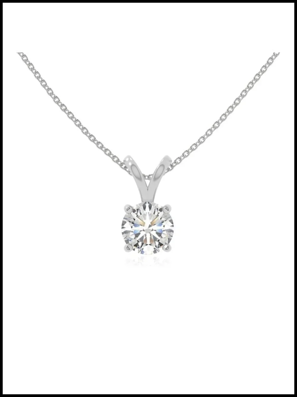 Round Ruby Pendant Necklace, Sterling Silver Gold Vermeil, V-Bale Solitaire